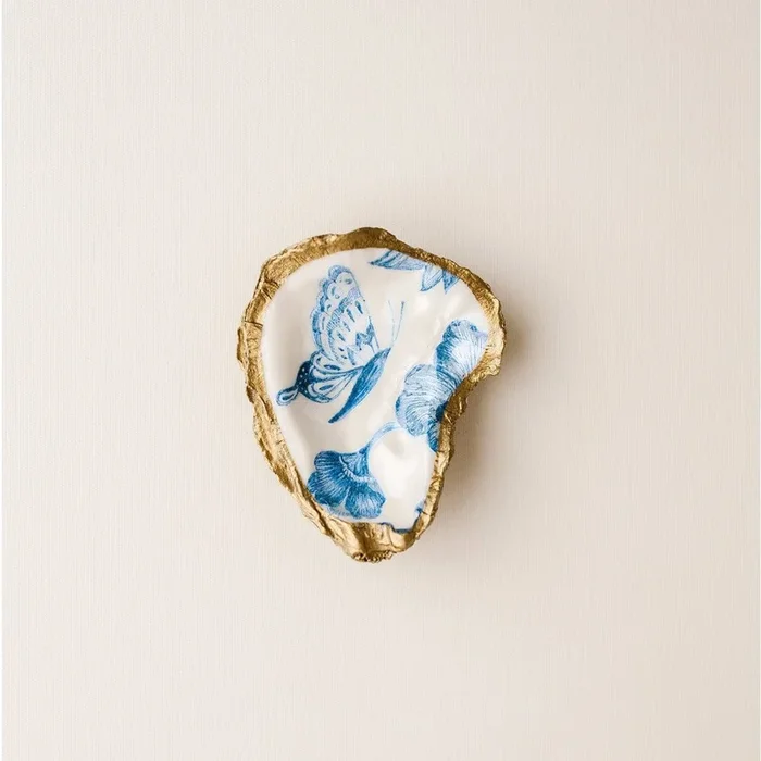 Indigo Decoupage Oyster Ring Dish – Butterfly