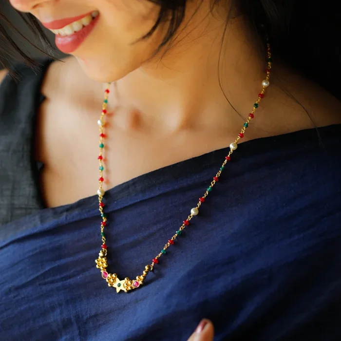 Indrayani Nath Necklace | 92.5 Silver | 22K Gold Plated