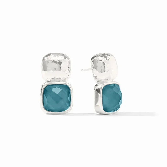 Iridescent Montana Blue Silver Catalina Earrings