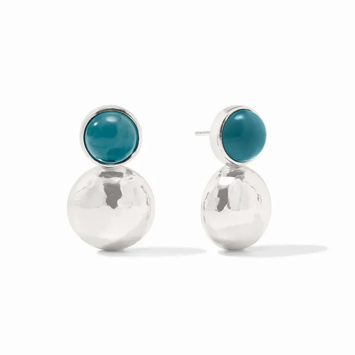 Iridescent Montana Blue Silver Solara Midi Earrings
