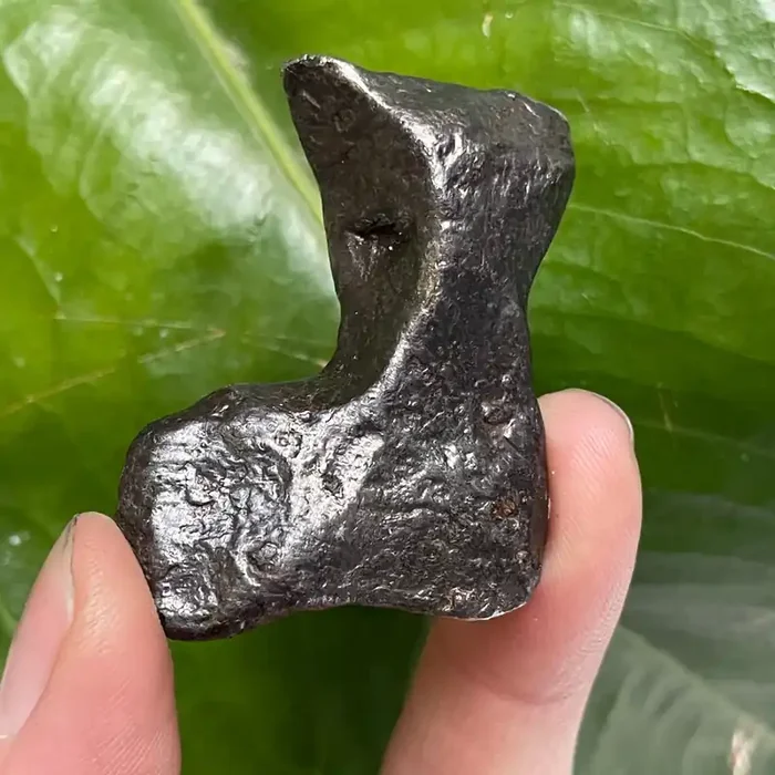 “J” shaped COMPLETE GIBEON METEORITE, 52.4g Iron and Nickle Meteorite, from Namaland, Namibia
