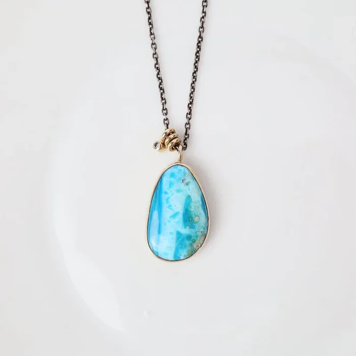Jamie Joseph Asymmetrical Peruvian Opal & Diamond Necklace