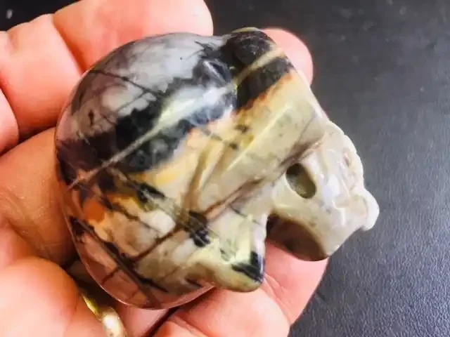 japer veined Gemstone Skulls PPP 1702