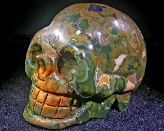 JASPER GEMSTONE SKULL BU334