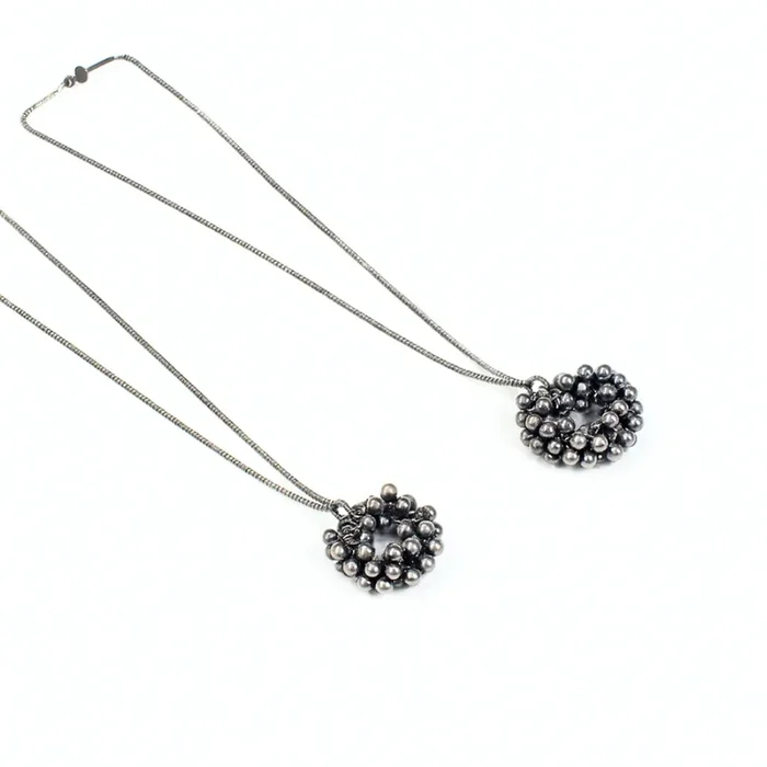 Kashmir Dejhoor Earring : Ghugroo , Oxidized silver finish