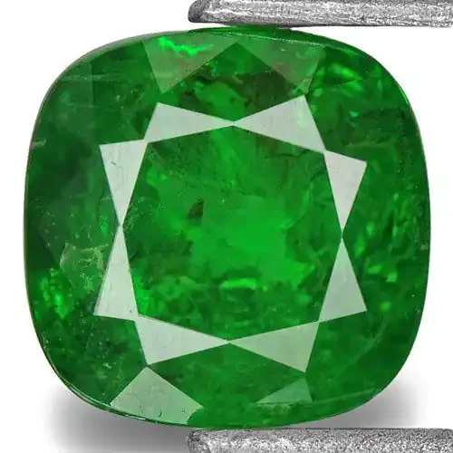 Kenya Tsavorite Garnet, 0.85 Carats, Chrome Green Cushion