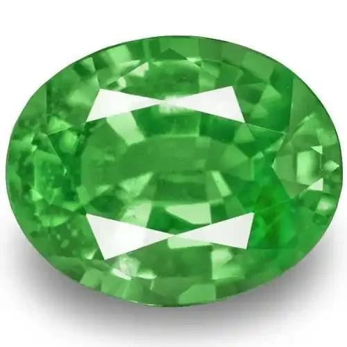 Kenya Tsavorite Garnet, 1.07 Carats, Lustrous Intense Green Oval