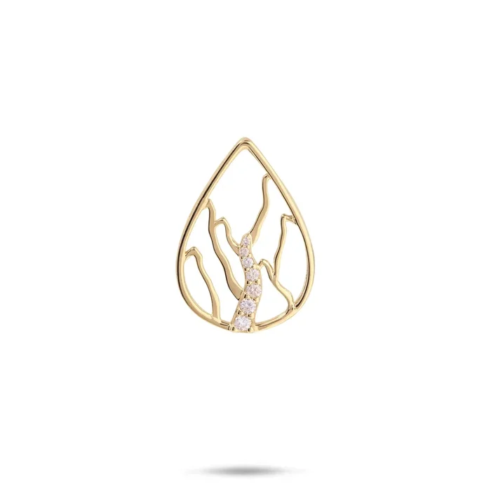 Koʻolau Waterfall Pendant in Gold with Diamonds – 21mm