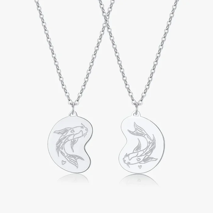 Koi Fish Duo Necklace 2.0 in Silver (Not A Set)