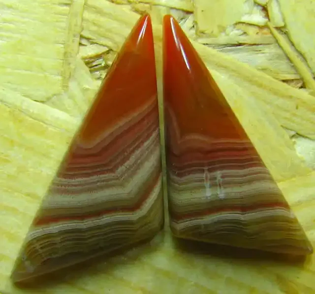 LAGUNA AGATE PAIR CABOCHON STONE 15.30 CTS