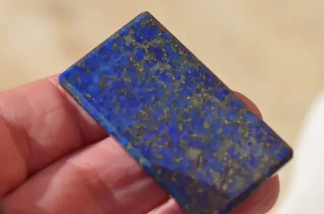 Lapis Lazuli faceted rectangle oblong cabochon 47mm 60ct