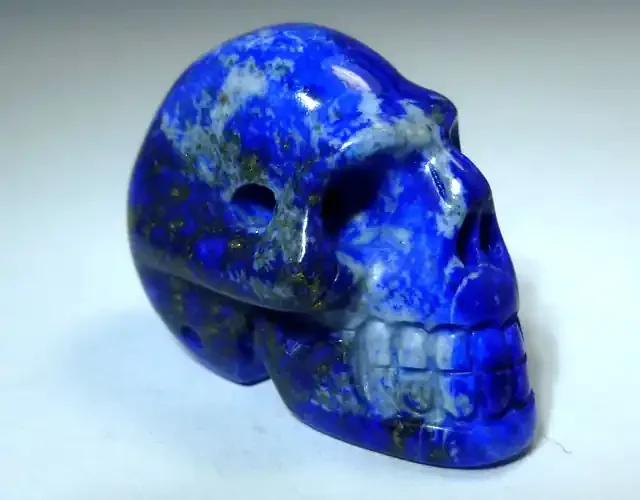 LAPIS LUZULI GEMSTONE SKULL 63.75 CTS RT 1873