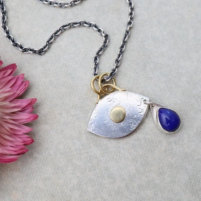 Lapis Teardrop Eye Necklace