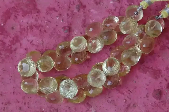 Large 11mm – 12mm Lemon Quartz briolettes onion shape 8