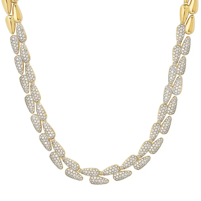 Large Double Dome Tennis Necklace with 1/3 Diamond Pave