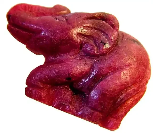 LARGE RUBY ELEPHANT CARVING 45.68 CTS [MX4437 ]