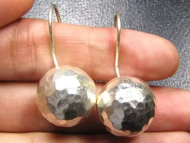 LARGE THAI HILL TRIBE SILVER EARRINGS 44 CARATS GRR 58