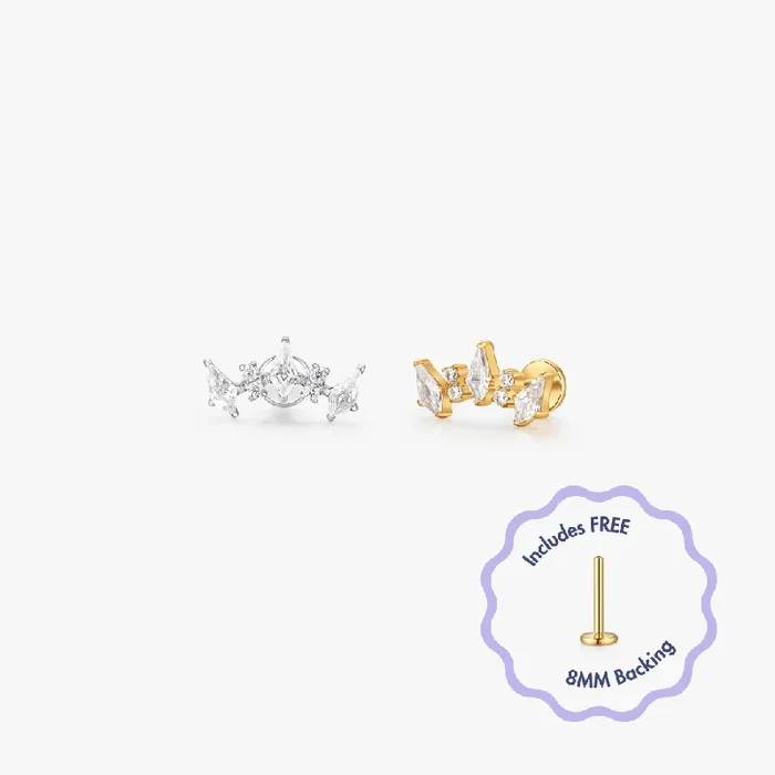 Leah Titanium Flat Back Stud (Single)