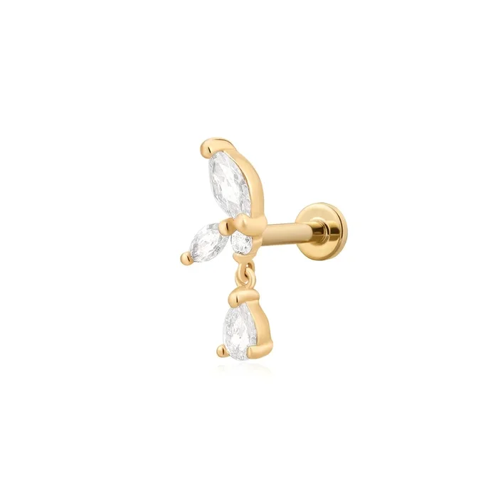 LEONA | Marquise Dangle Lab Grown Diamond Threaded with Flatback
