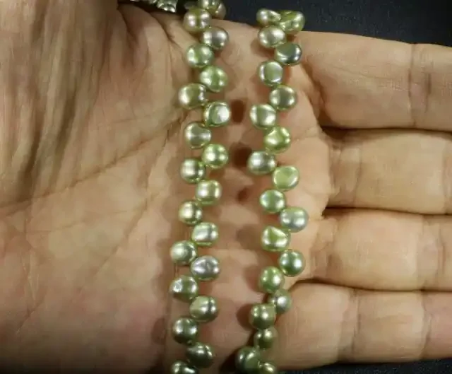 Lime tip Drill Natural Pearl strand GOGO 891