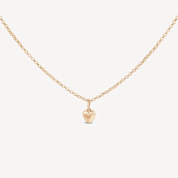 Lou Puff Heart Necklace | Gold Fill