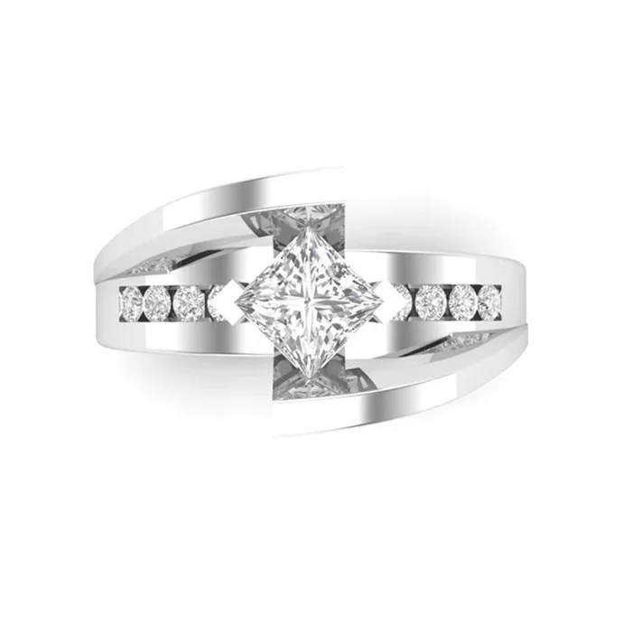 Love Story® Bold Embrace Princess Cut Diamond Engagement Ring