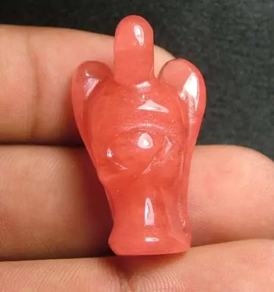 Lovely Red Aventurine Angel Carving D1906