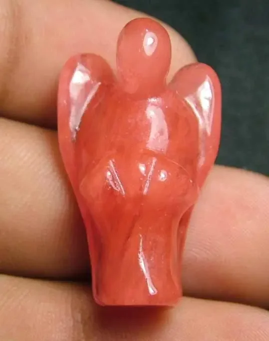 Lovely Red Aventurine Angel Carving D1916