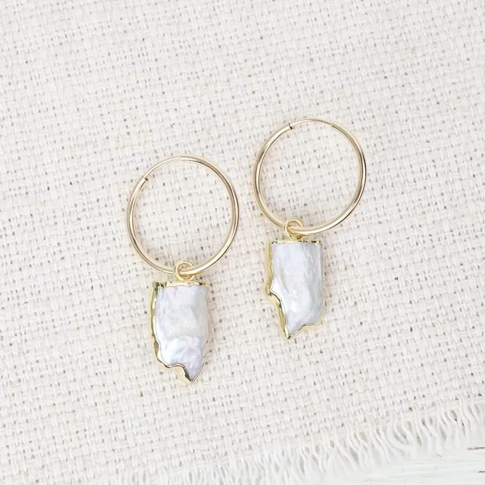 Lucy Pearl Hoop Earrings