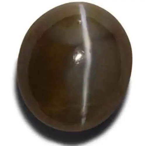 Madagascar Chrysoberyl Cat‘s Eye, 5.06 Carats, Olive Green Oval