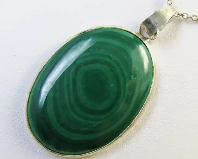 Malachite in silver pendant MJA 378
