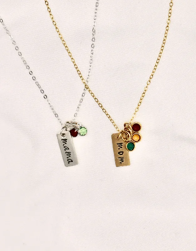 Mama Bar Birthstone Necklace