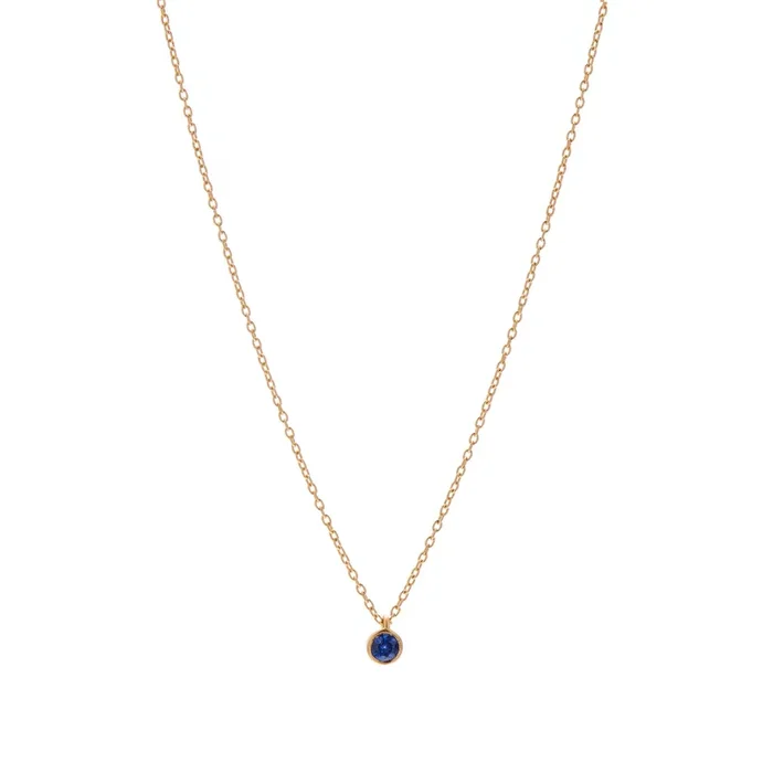 Marian Maurer 18k Micro 3mm Sapphire Necklace 16″