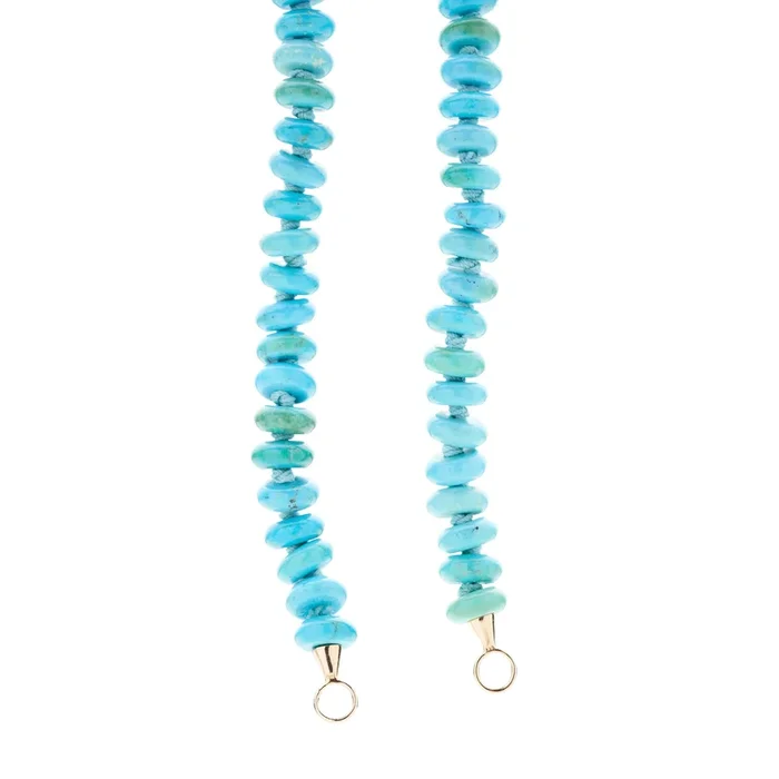 Marla Aaron 14k Turquoise Rondelle Strand – 10mm
