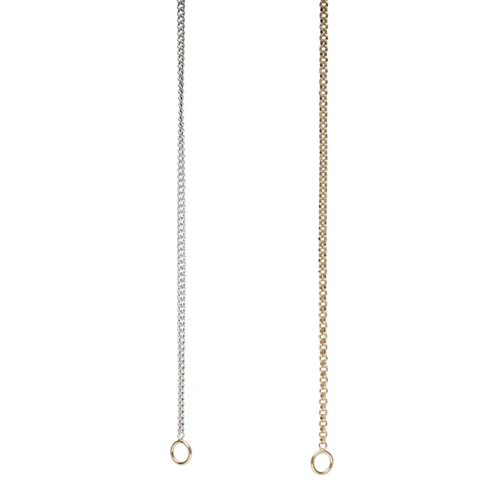 Marla Aaron Mixed Up Half & Half Chain – Silver/14k Yellow Gold