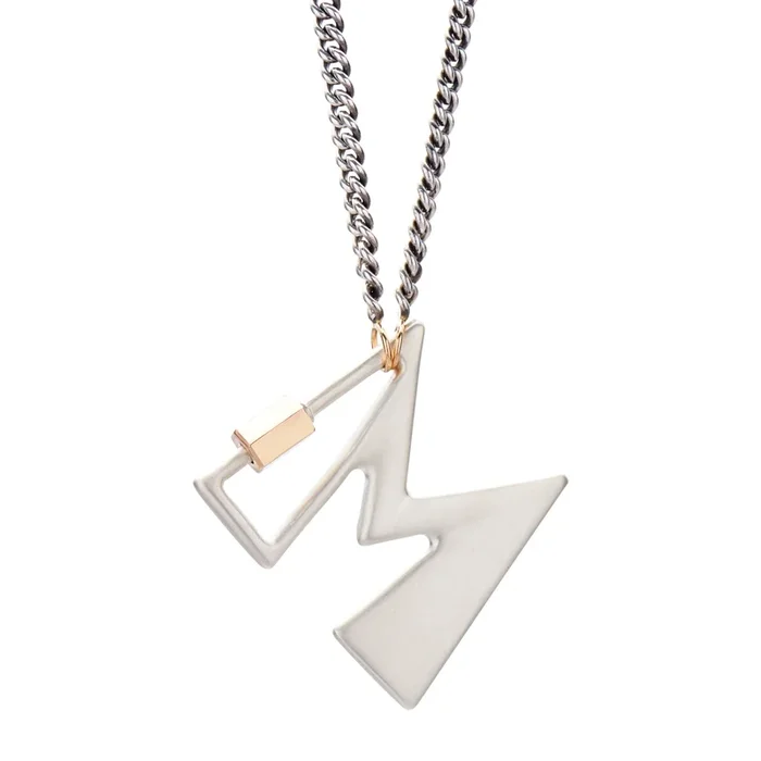 Marla Aaron Silver & 14k Large Letter M Lock