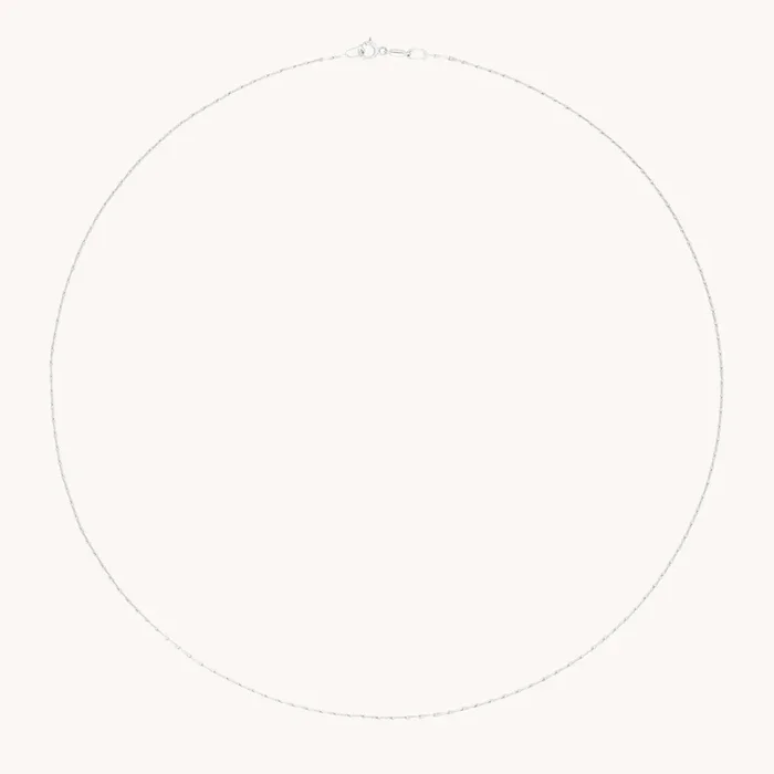 Marylebone Chain Necklace in Solid White Gold