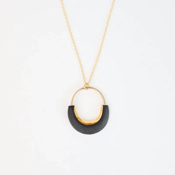 Matte Black Eden Round Necklace