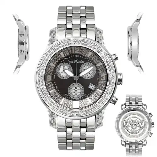 Men‘s Diamond Watch Joe Rodeo J2028 1.5 Ct Illusion Black Dial