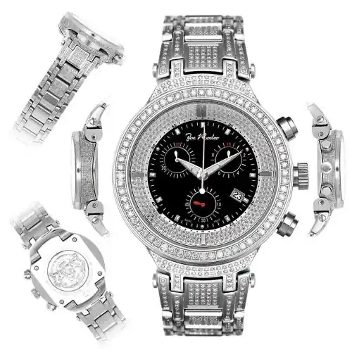 Men‘s Diamond Watch Joe Rodeo Master JJM19 7.35 Ct Black Illusion Dial