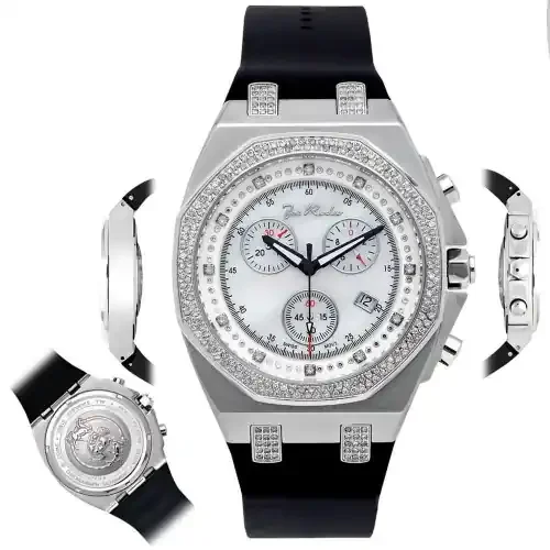 Men‘s Diamond Watch Joe Rodeo Panama JPAM1 2.15 Ct Octagon White Dial