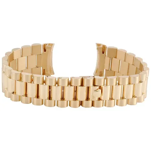 Mens President 18K Yellow Gold Watch Band For Rolex Day-Date 20mm 70 grams