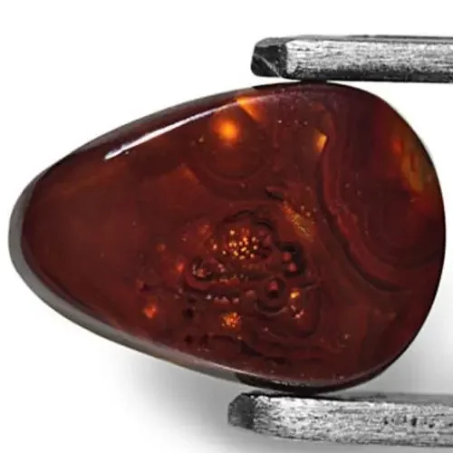 Mexico Fire Agate, 7.58 Carats, Brown Pear