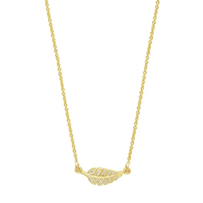 Mini Diamond Leaf Necklace