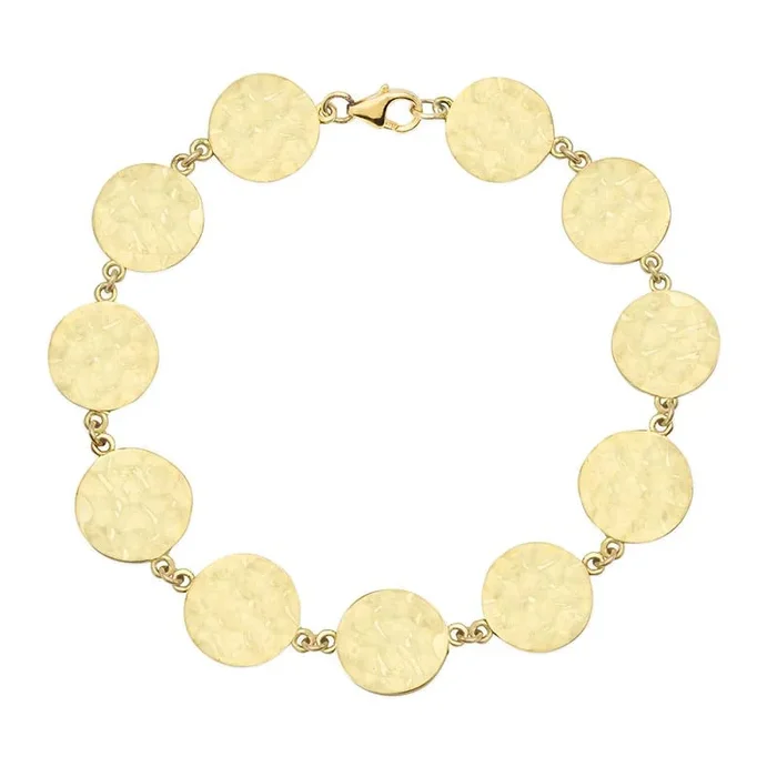 Mini Hammered Disc Link Bracelet