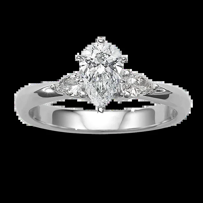 Miriam Three-Stone Engagement Ring in Platinum