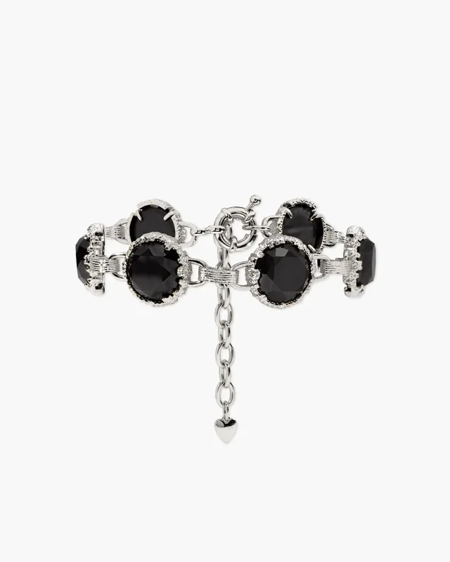Mitternacht-Quarz-Armband in Silber