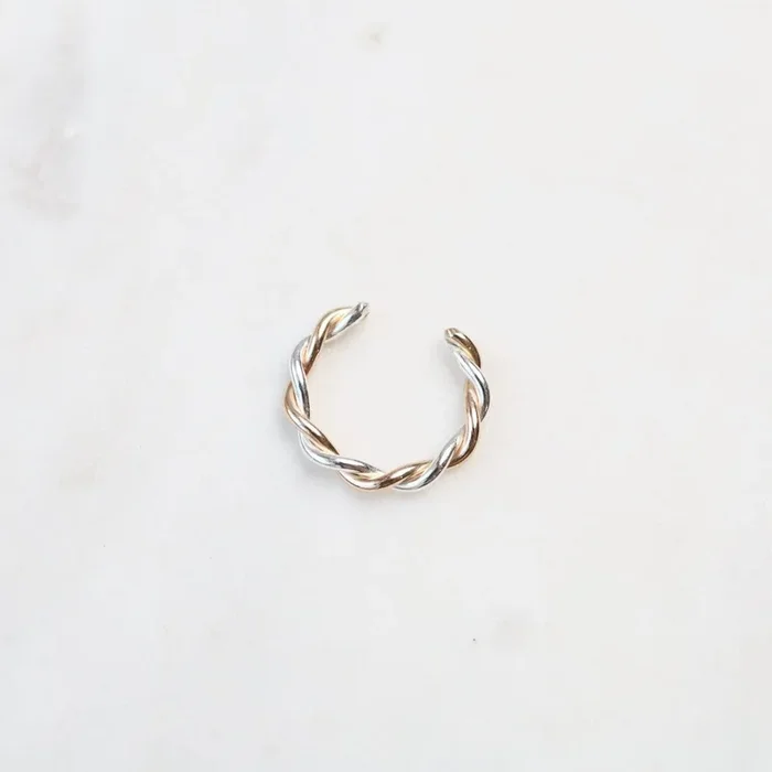 Mixed Sterling Silver & Gold Filled Twisted Ear Cuff