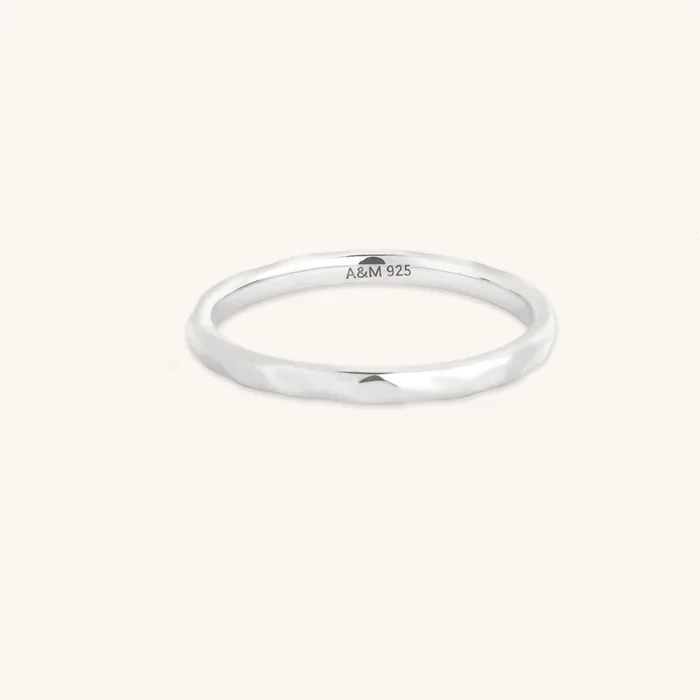 Molten Textured Ring in Silver