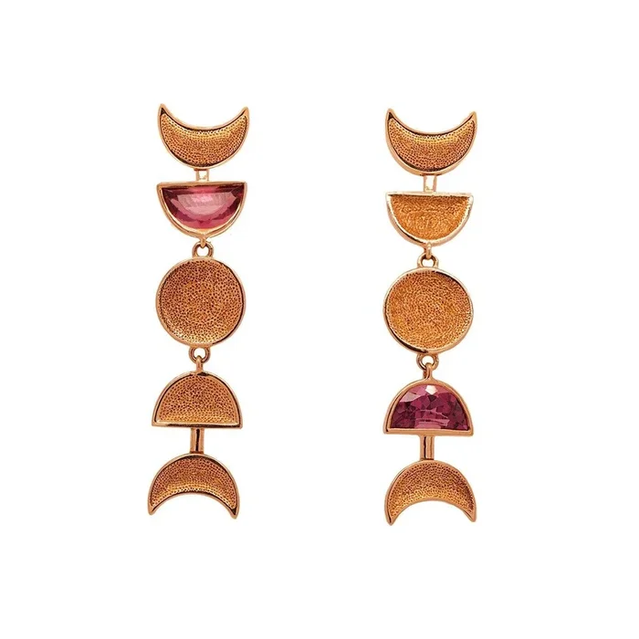 Moon Phase Earrings – Tourmaline